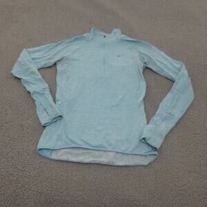 Nike Sweatshirt Womens XS Thermal 1/4 Zip Pullover Blue Dri Fit Running
